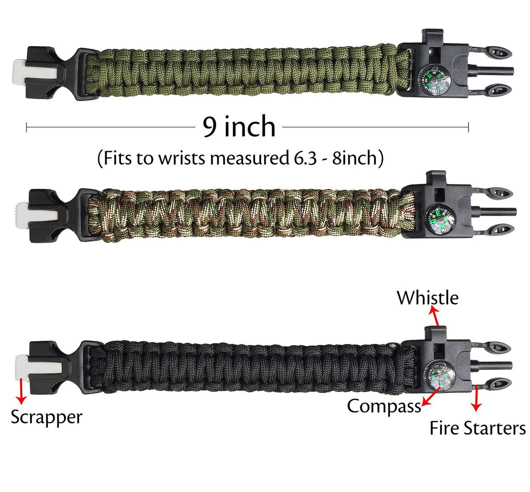 Survival Bracelet - 550 Paracord - Red/Yellow - (9 inch) | KnifeKits.com