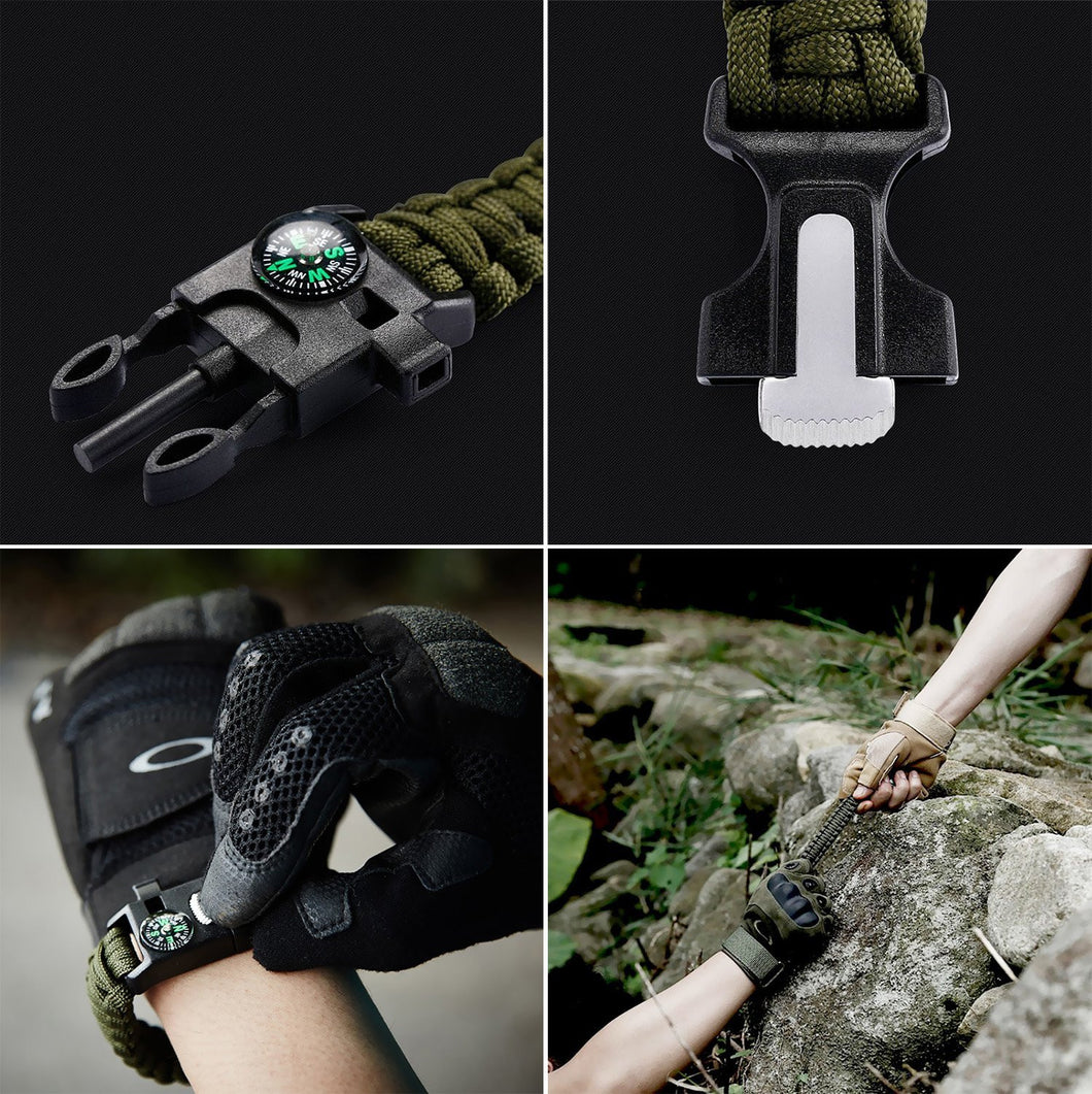 XUANLAN Emergency Survival Kit 13 in 1, Outdoor Survival Gear Tool with Survival  Bracelet, Fire Starter, Whistle, Wood Cutter, Water Bottle Clip, Pen (Survival  Kit 1)