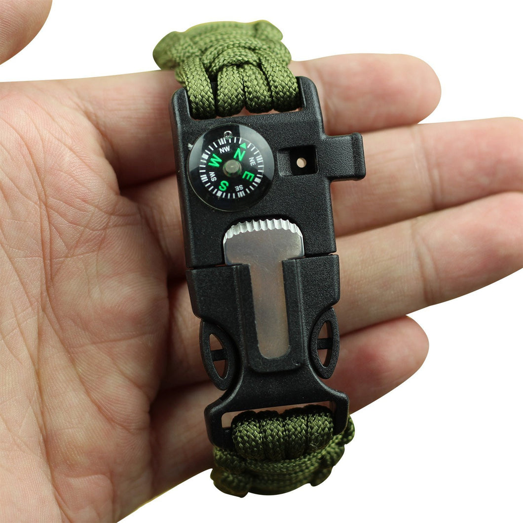 Uxcell Survival Paracord Bracelets, Braided Parachute Bracelet, Khaki