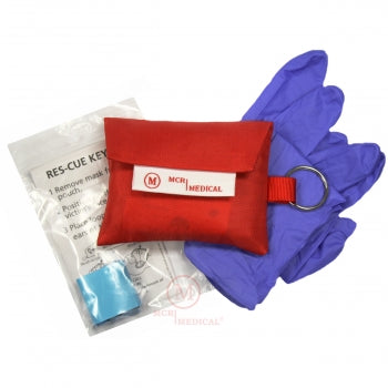 ASA Techmed 10-Pack CPR Face Mask Key Chain Kit with Gloves