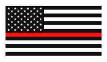 4 PACK 2" THIN RED LINE FLAG VINYL REFLECTIVE DECAL AMERICAN FLAG